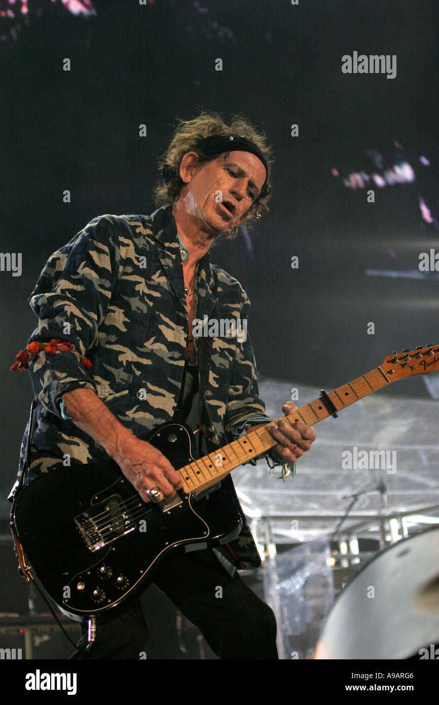 Le guitariste Keith Richards du légendaire groupe rock le concert des Rolling Stones à Sydney Avril 2006 Editorial Utilisez uniquement Banque D'Images