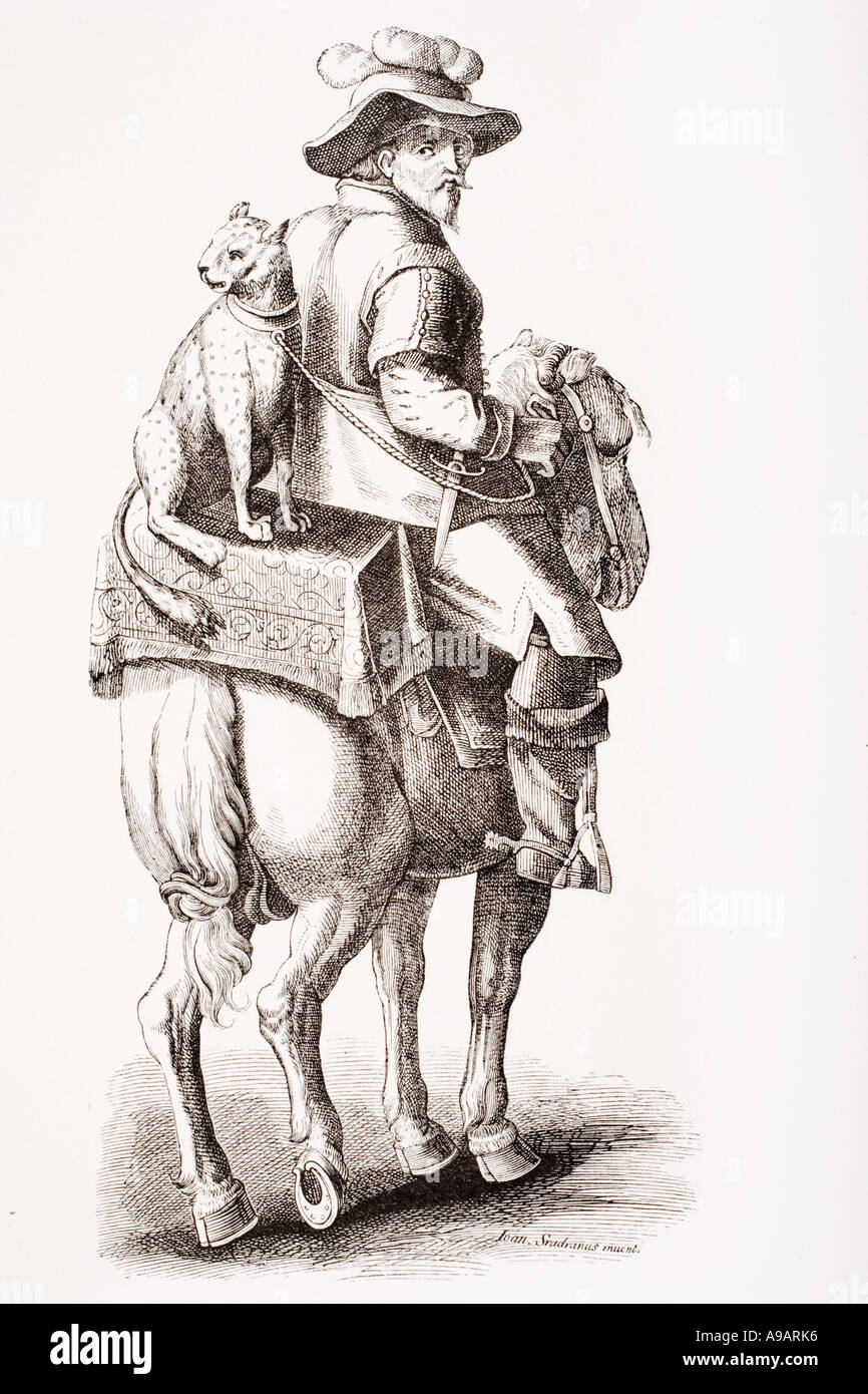 Chasse avec le léopard. D'une photo du XVIe siècle de Jean Stradan Banque D'Images
