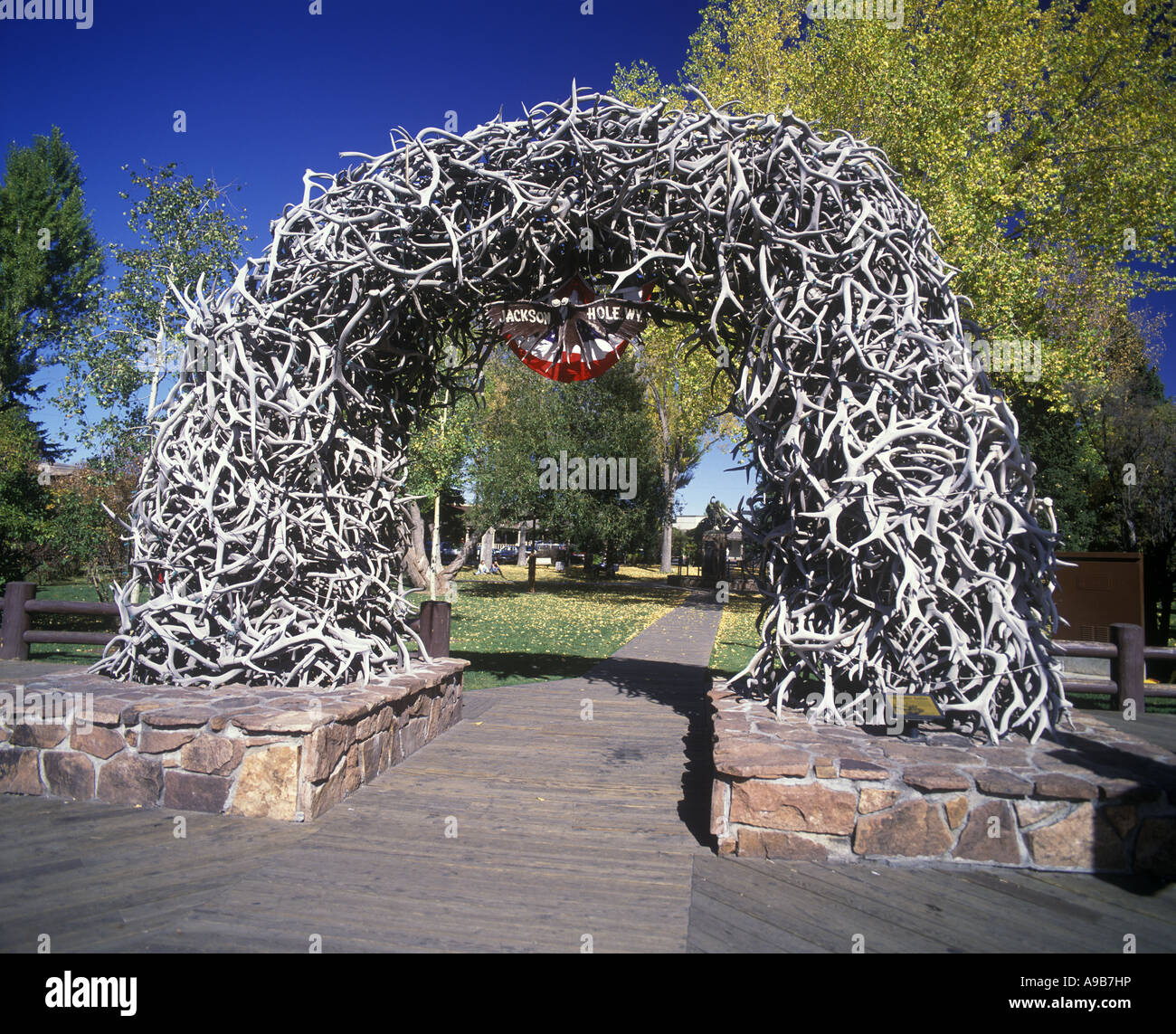 Place de la VILLE DE PASSAGE LE BOIS JACKSON HOLE WYOMING USA Banque D'Images