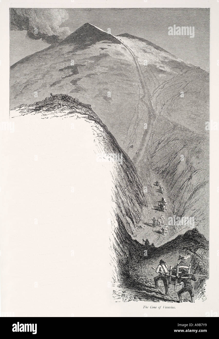 Italie Italien Italia volcan Vésuve cratère volcanique de fumerolles de vapeur de fumée fume géologie explorer gravir la montagne cône danger Banque D'Images