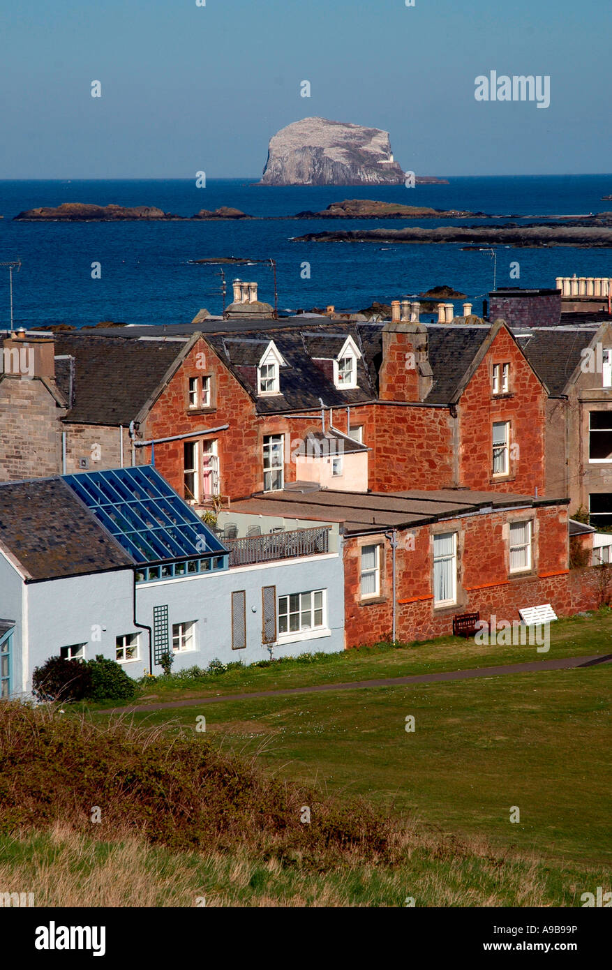 Bass Rock,Firth of Forth en vue de l'East Bay, North Berwick, East Lothian, Ecosse, Royaume-Uni Banque D'Images