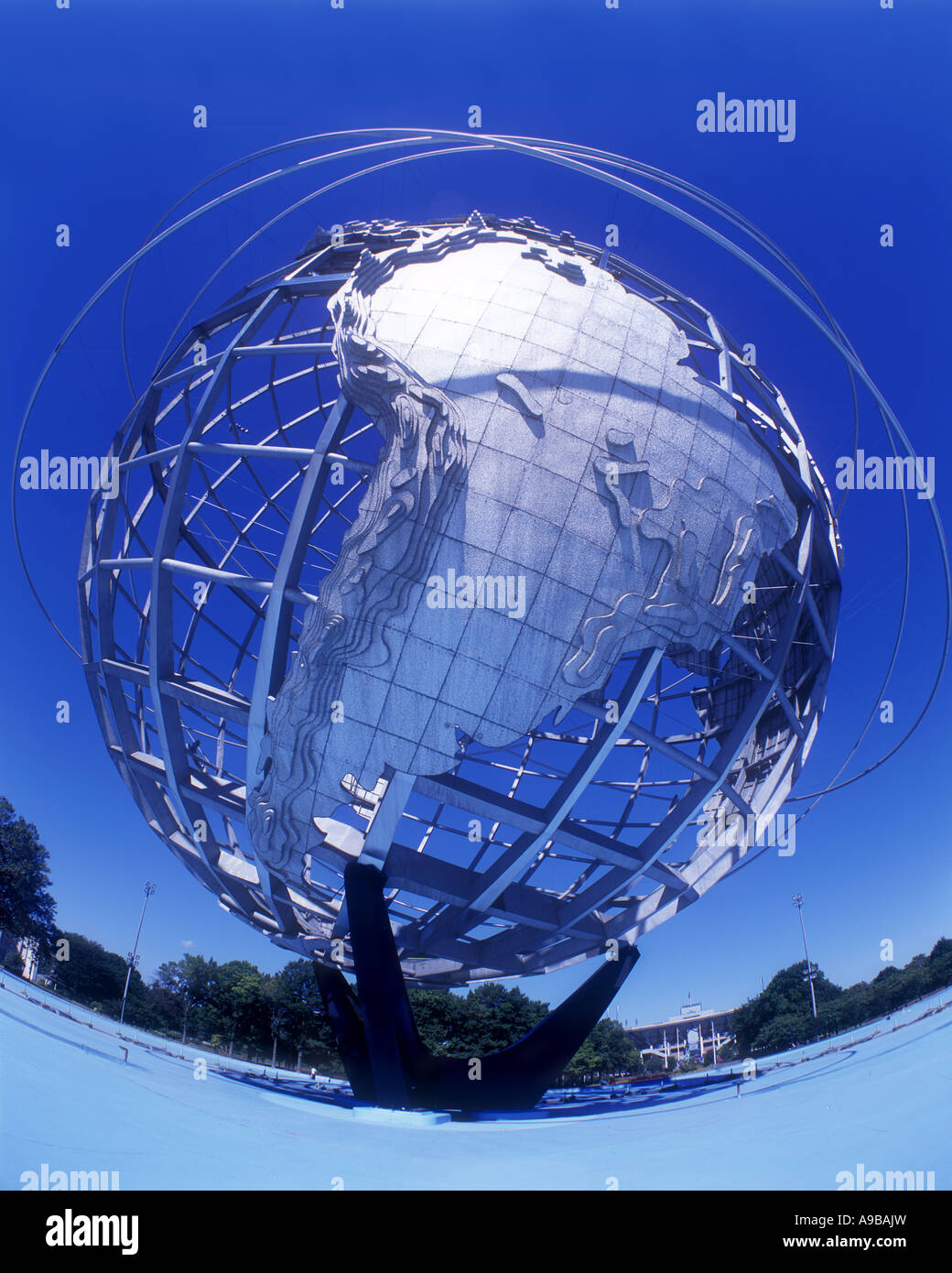 UNISPHERE GLOBE de Flushing Meadows Corona Park QUEENS NEW YORK CITY USA Banque D'Images