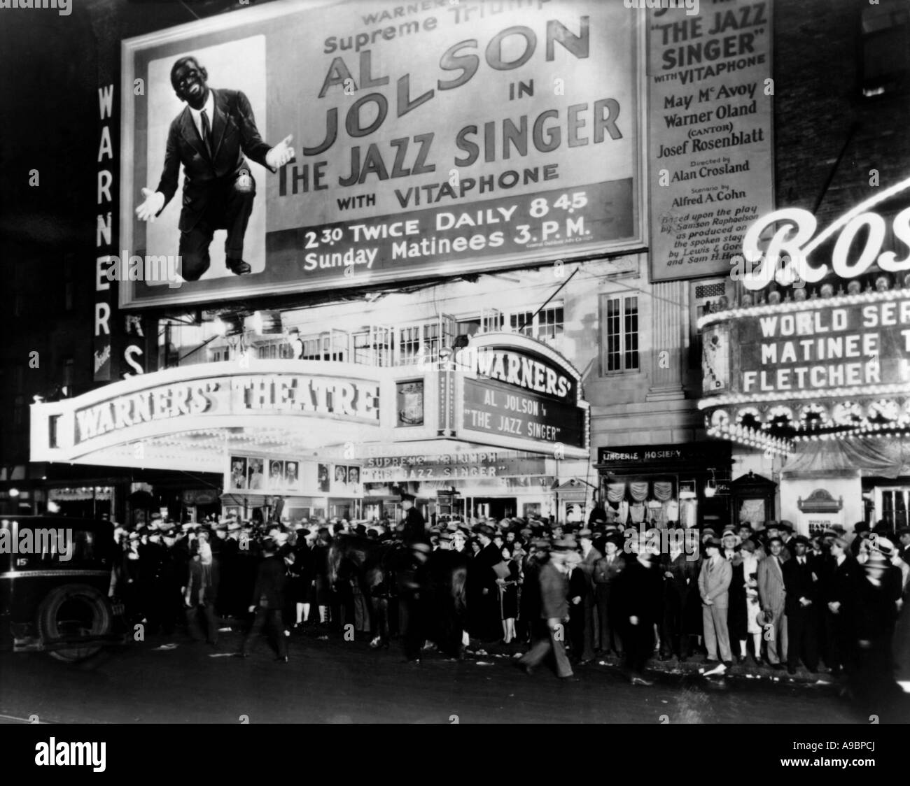 Le Chanteur de jazz Warner's Theatre, Times Square, New York, en 1927