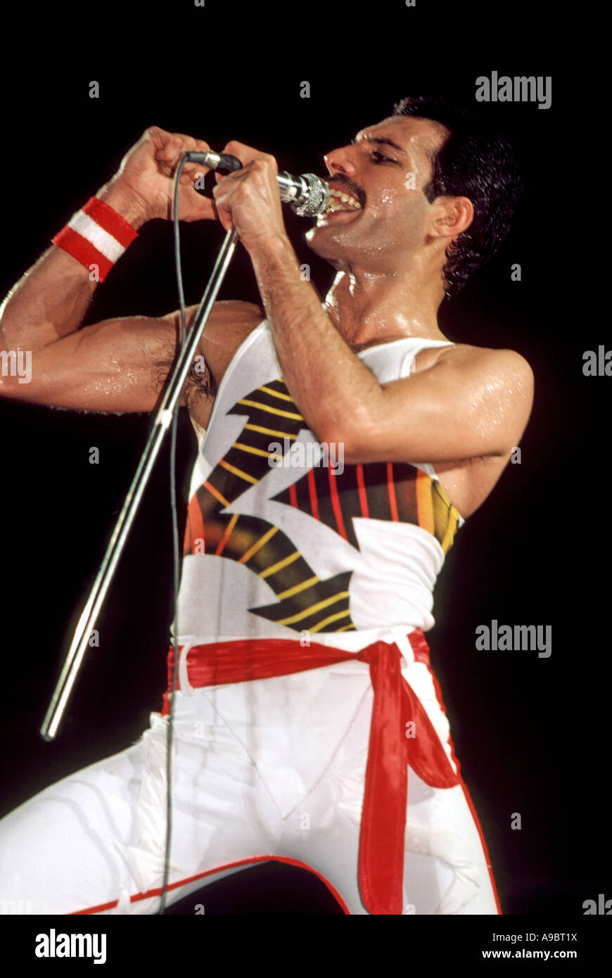 Reine - groupe du Royaume-Uni avec Freddie Mercury en septembre 1982 Banque D'Images