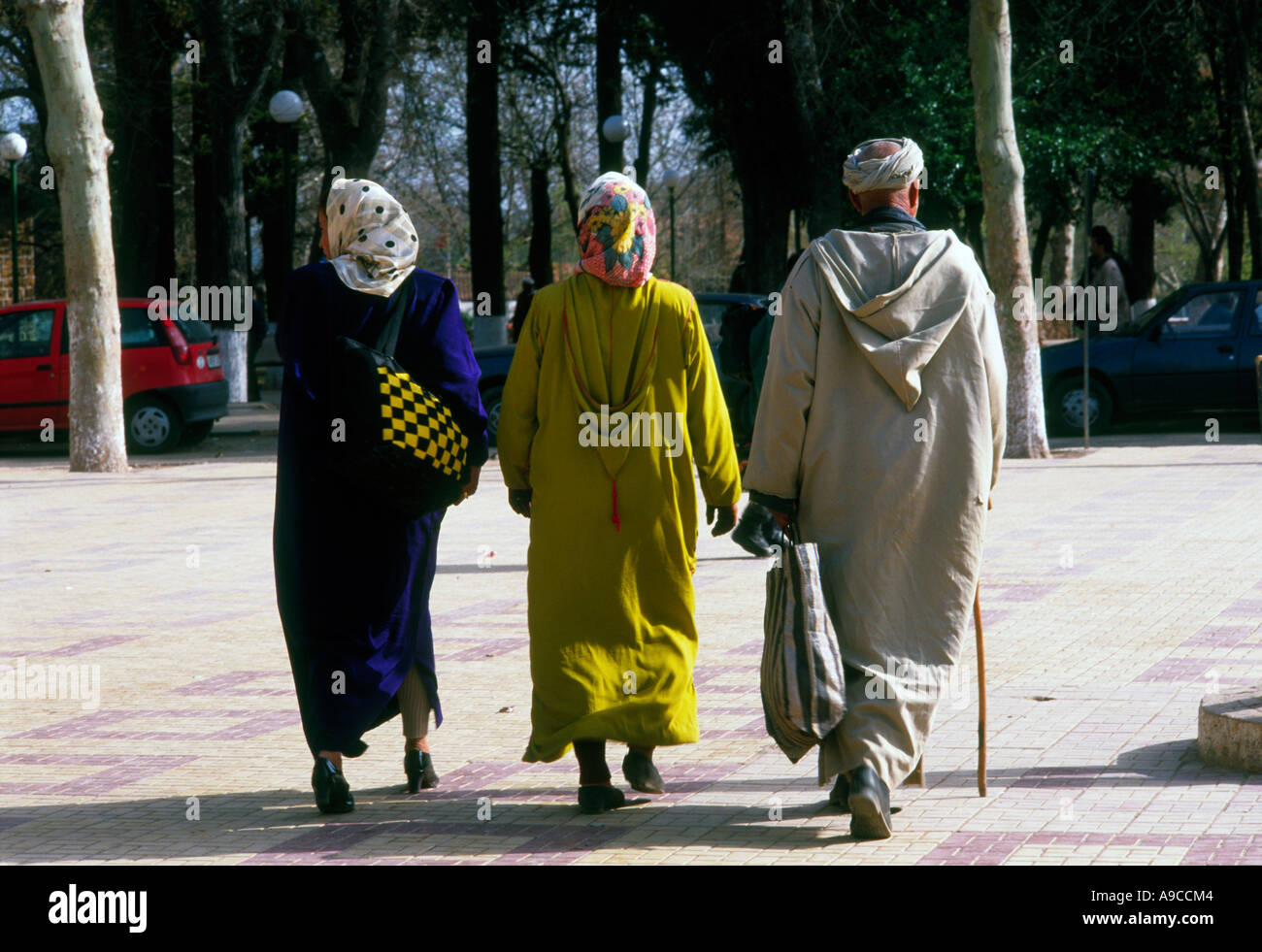 L'arabe en costume traditionnel marocain en marche près d'Azrou Fes Maroc  Photo Stock - Alamy