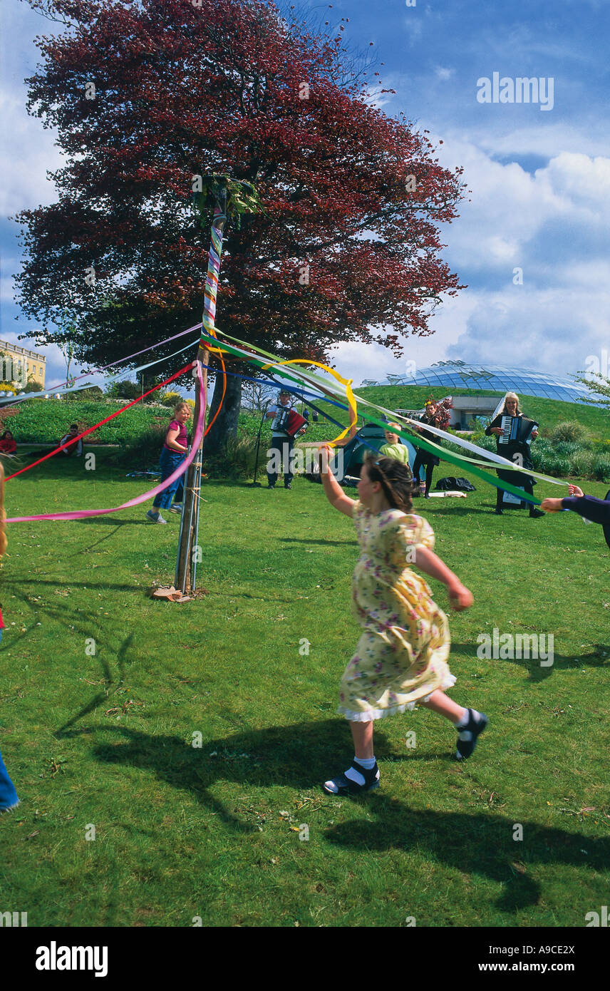 Jardin Botanique National de Danse Maypole Banque D'Images