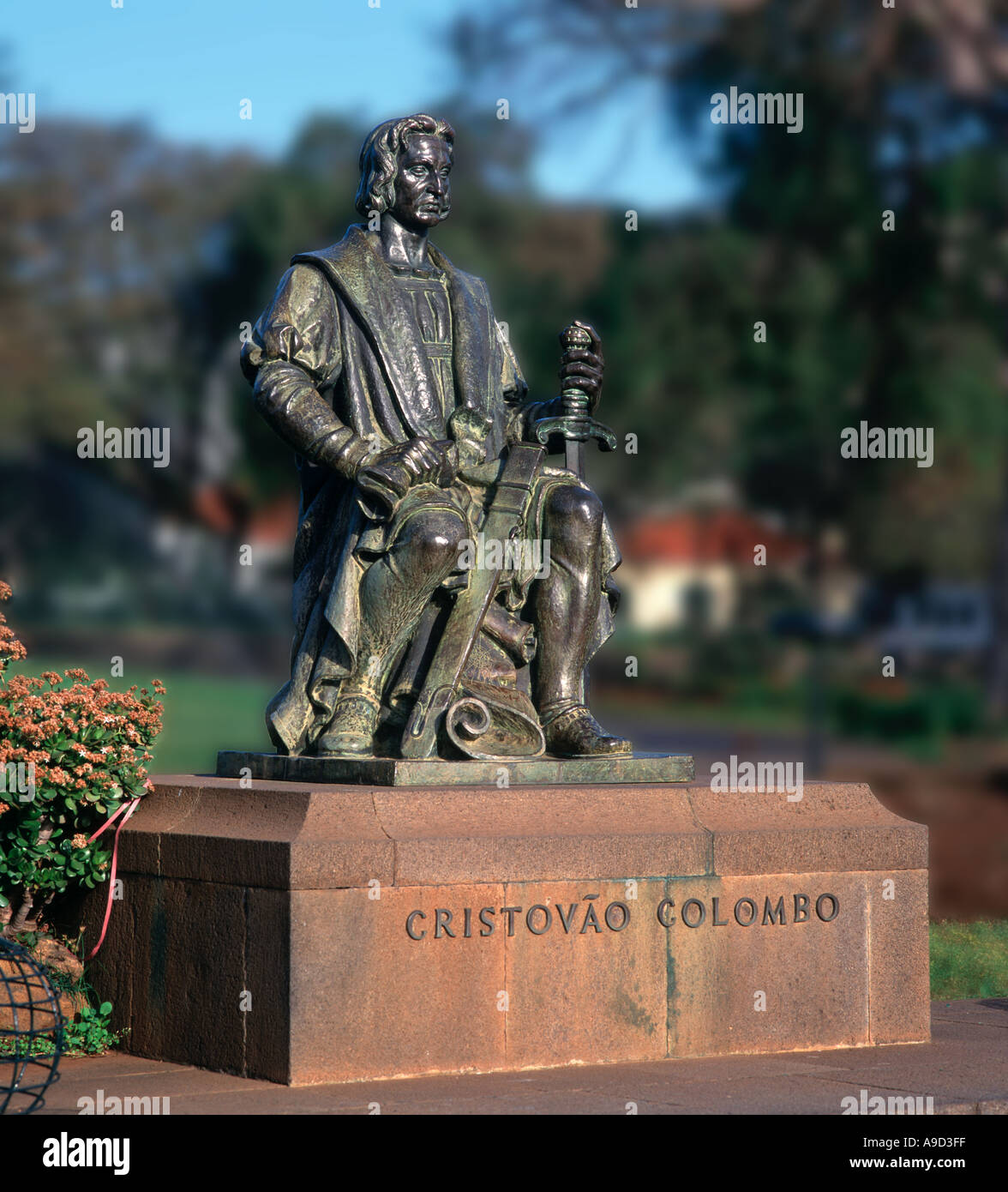 Statue de Christophe Colomb à Santa Caterina Park, Funchal, Madeira, Portugal Banque D'Images