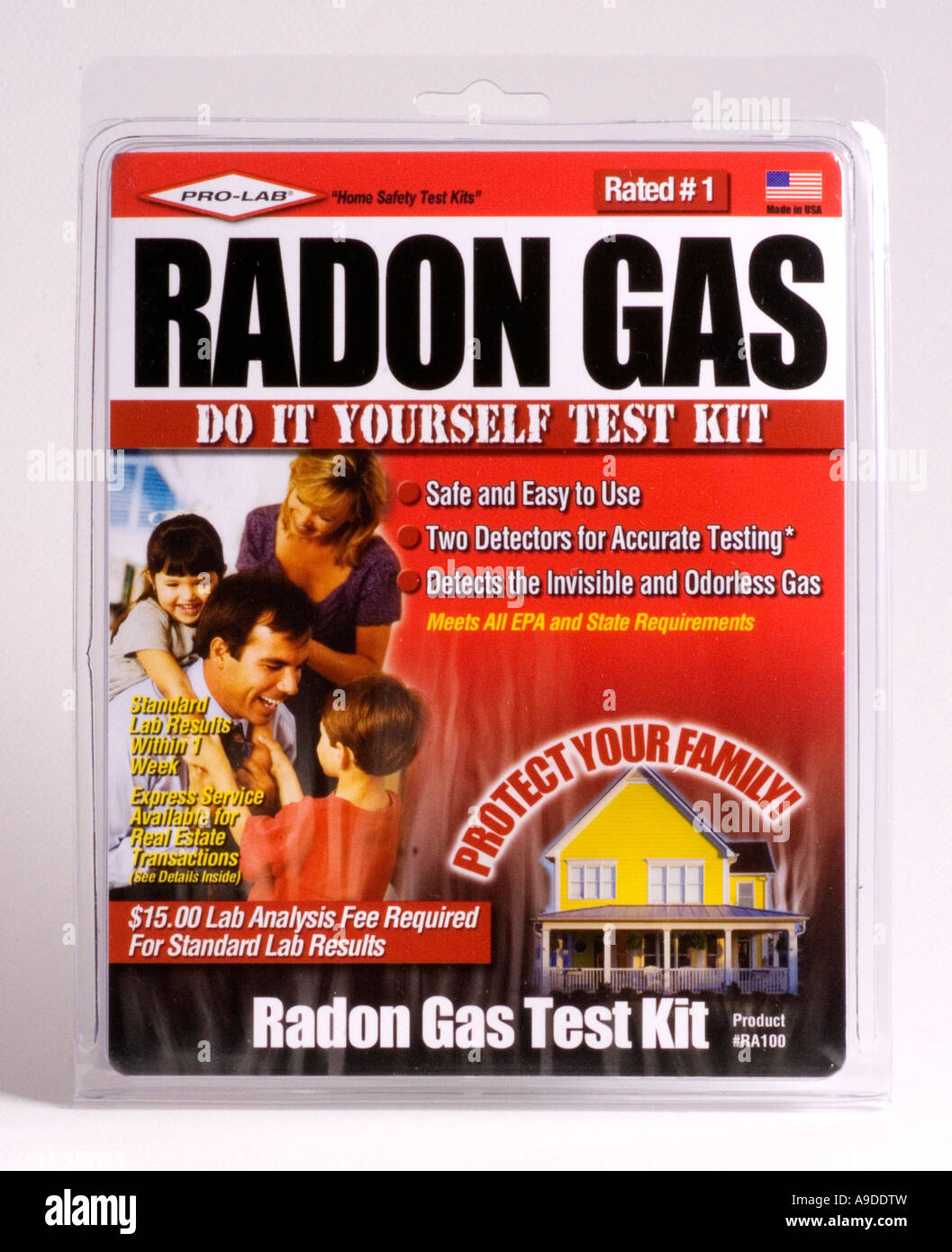 Kit de test de radon Banque D'Images