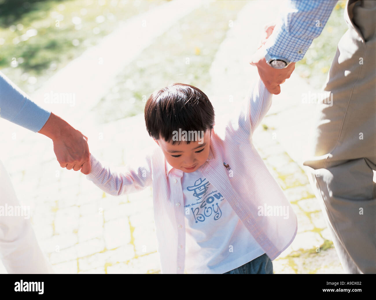 Famille au parc Banque D'Images