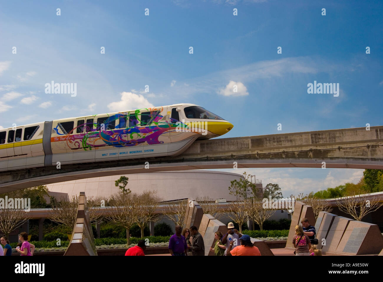 Disney's Orlando Epcot Center Monorail Banque D'Images