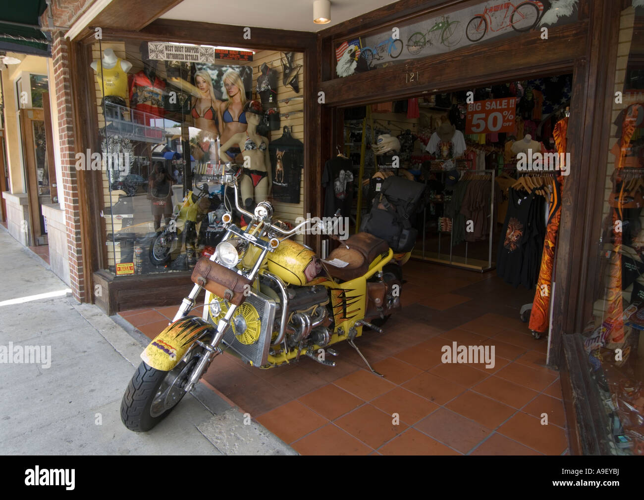 Boutique avec Harley Davidson Key West - Floride - USA Banque D'Images