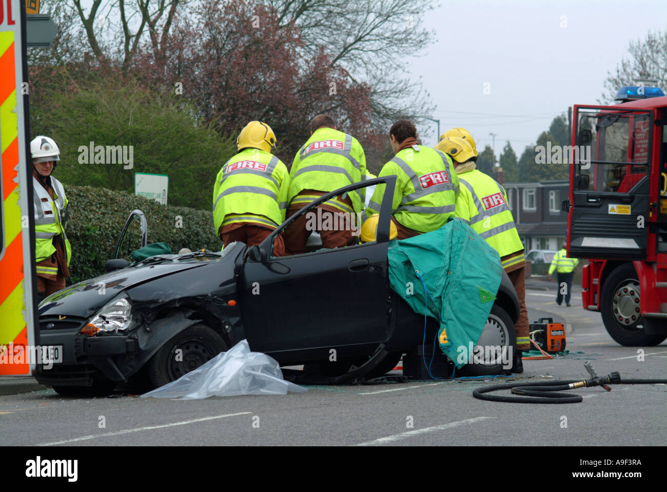 Accident de la circulation à un carrefour à Coventry West Midlands Banque D'Images