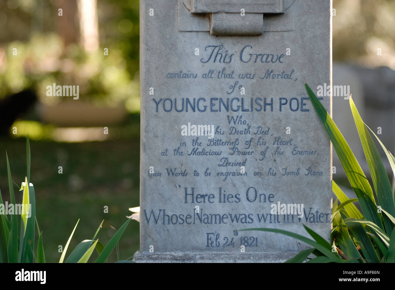 Rome Italie La tombe du poète anglais John Keats Cimetière Cimitero Acattolico protestante Banque D'Images