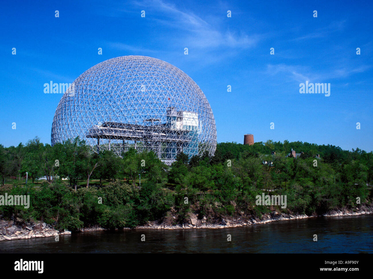 Canada Québec Montréal La Biosphère sur l'île Ste Hélène était à l'origine le pavillon américain à l'Expo 67 Banque D'Images