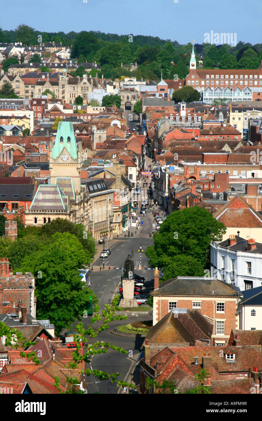 St Giles' hill Winchester centre-ville vue ville historique dans le sud de l'Angleterre hampshire uk go Banque D'Images