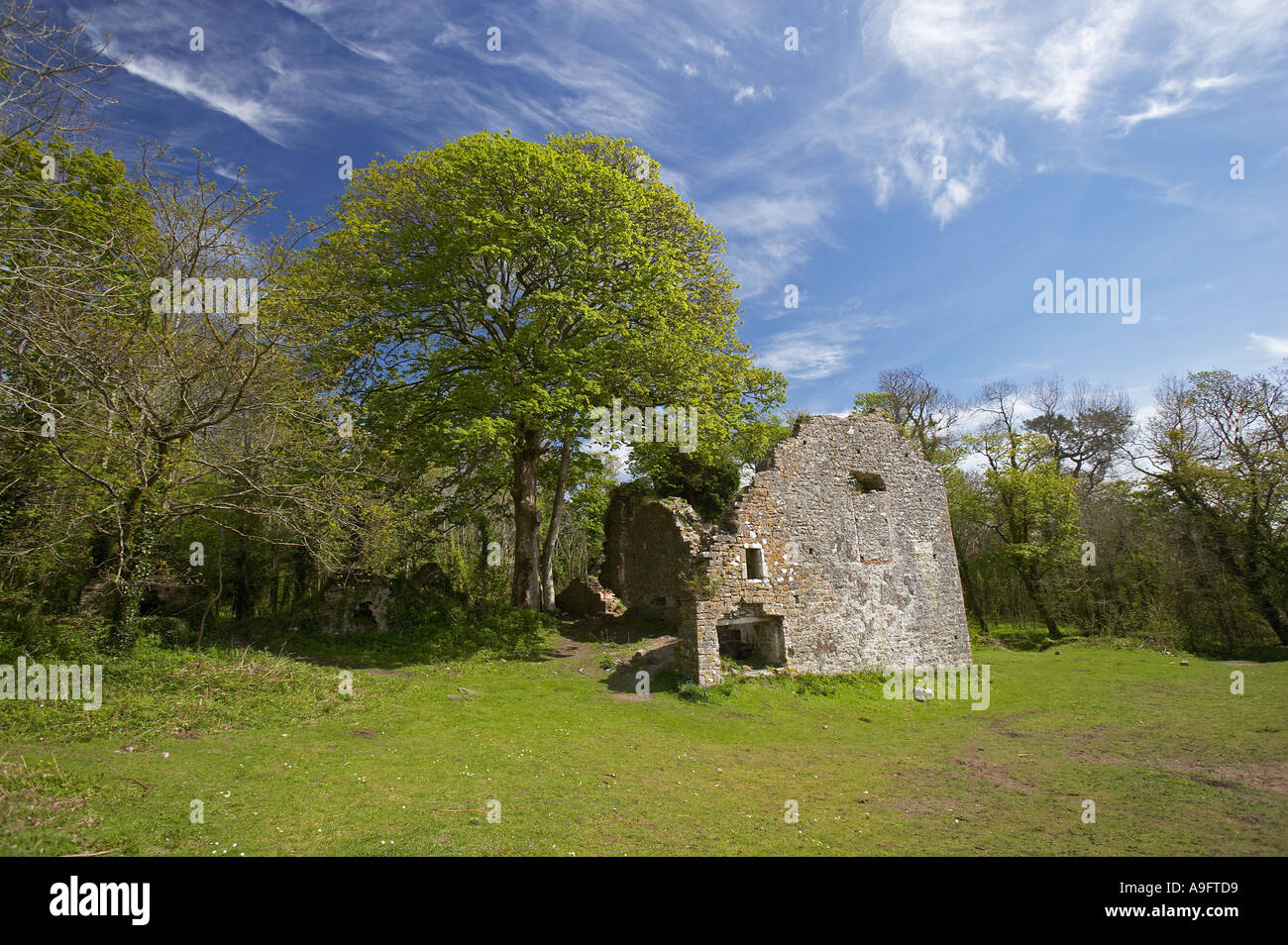 Candelston Château monument ancien Merthyr Mawr Warren Bridgend Galles du Sud Banque D'Images