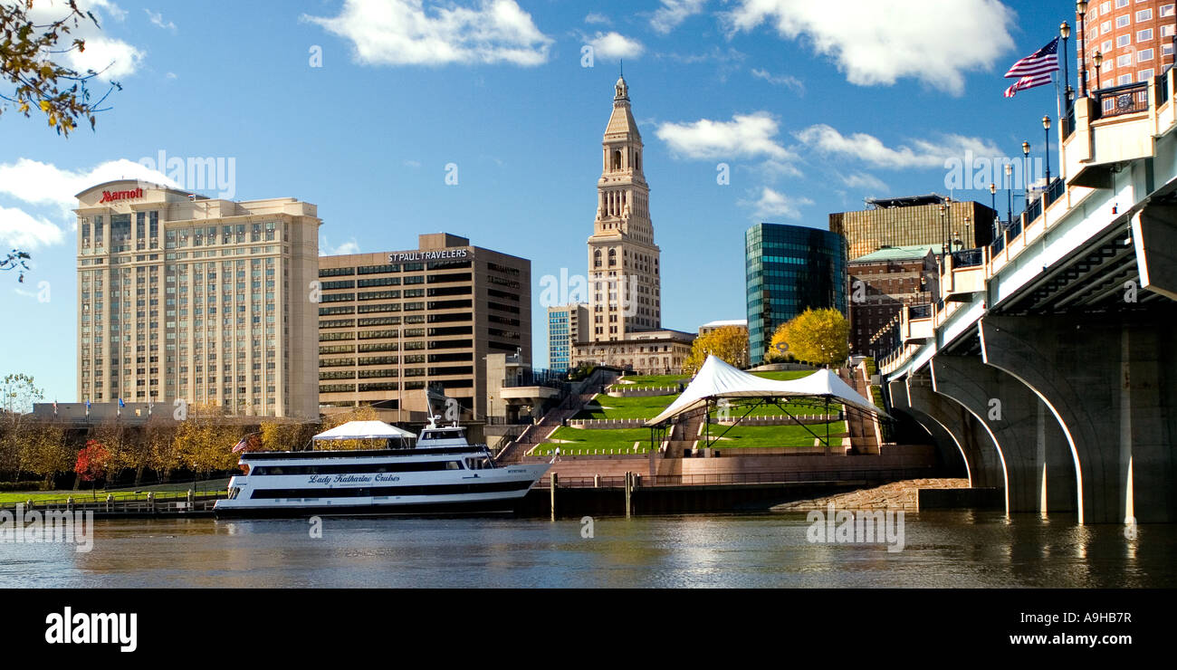 Hartford Connecticut d'horizon. Nouvelle étoile montante de l'Angleterre. Banque D'Images
