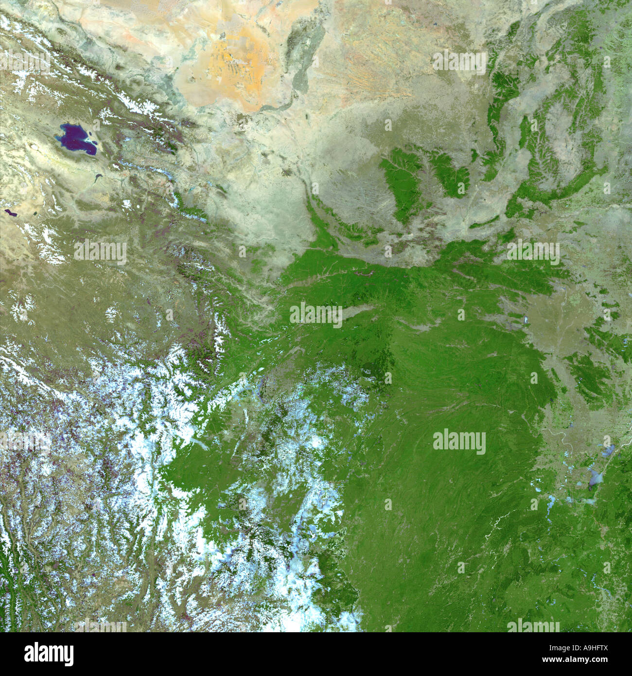 L'Asie de l'est vu de l'espace Banque D'Images
