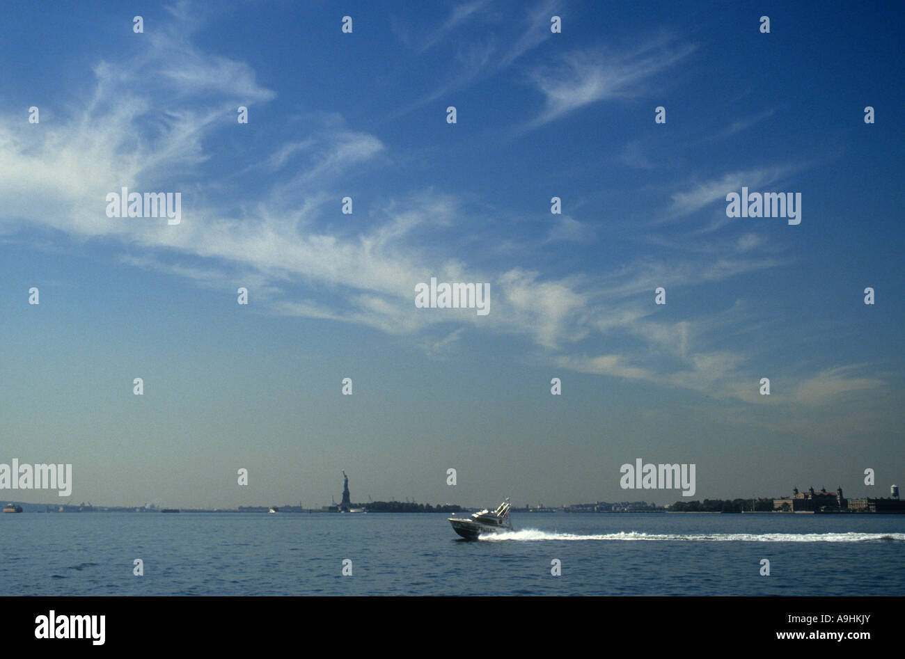 Bateau de patrouille de la Police de New York . Banque D'Images