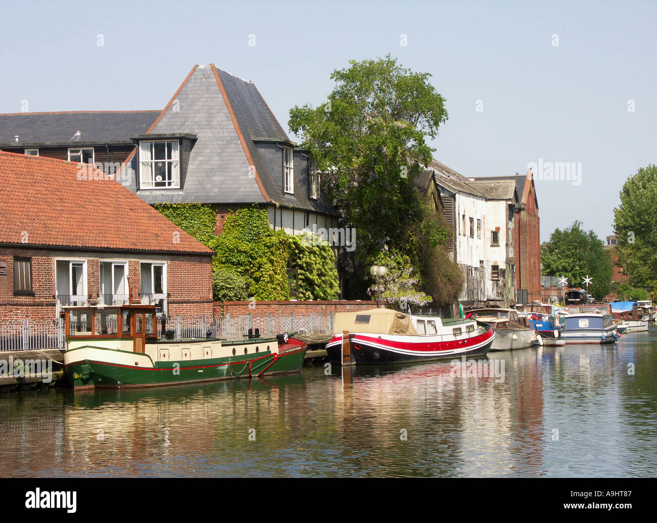 La rivière Wensum Norwich Norfolk Angleterre Banque D'Images