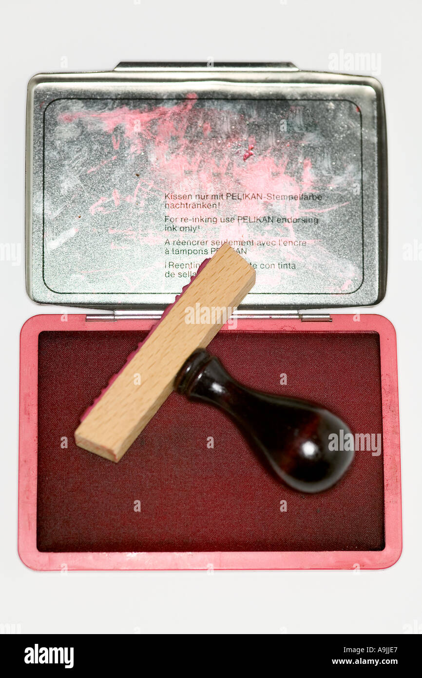 Avec timbre stamp pad d'en haut Banque D'Images