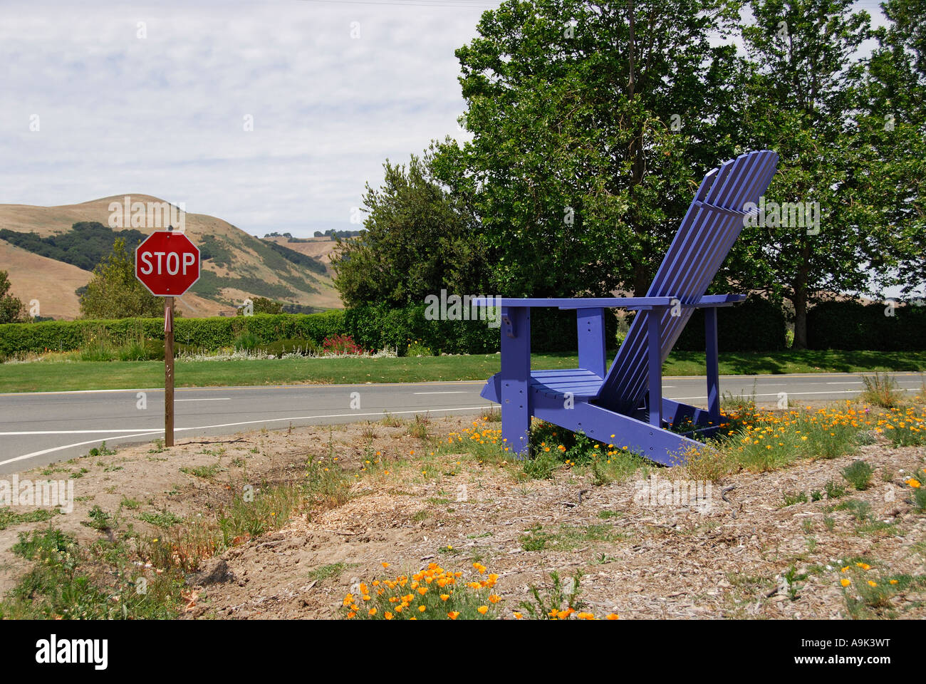 'Bleu géant président sculpture, Sonoma, Californie' Banque D'Images