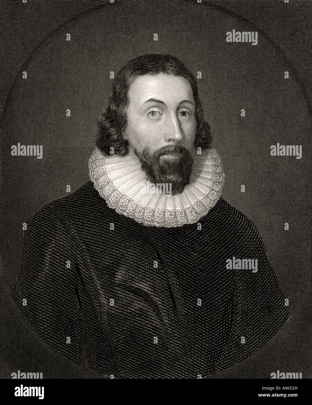 John Winthrop, 1587/1588 - 1649. Né en anglais, Puritan est devenu le premier gouverneur de la colonie de la baie du Massachusetts. Banque D'Images