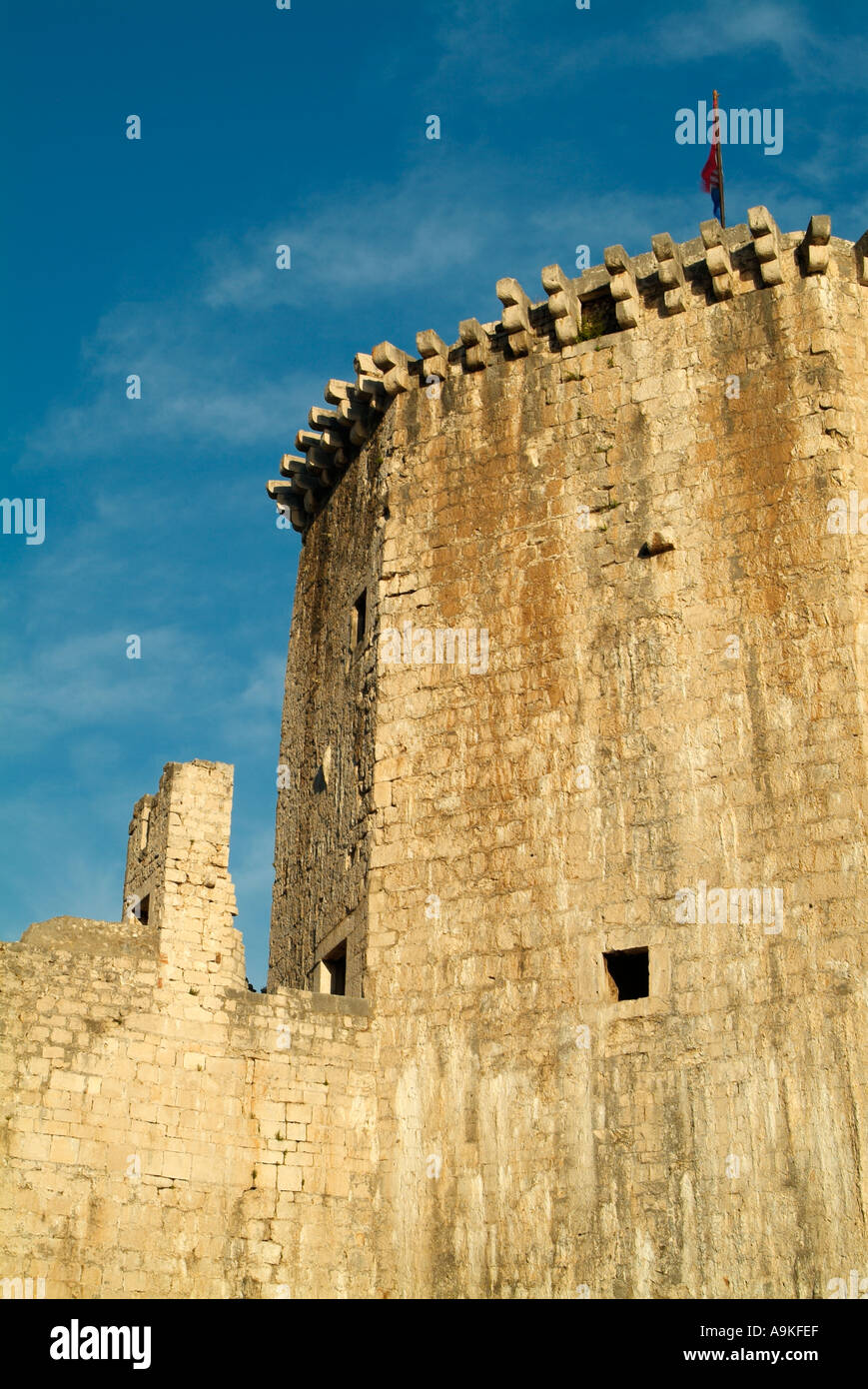Château de Camerlingue dans la ville médiévale de Trogir, sur la côte dalmate de la Croatie Banque D'Images