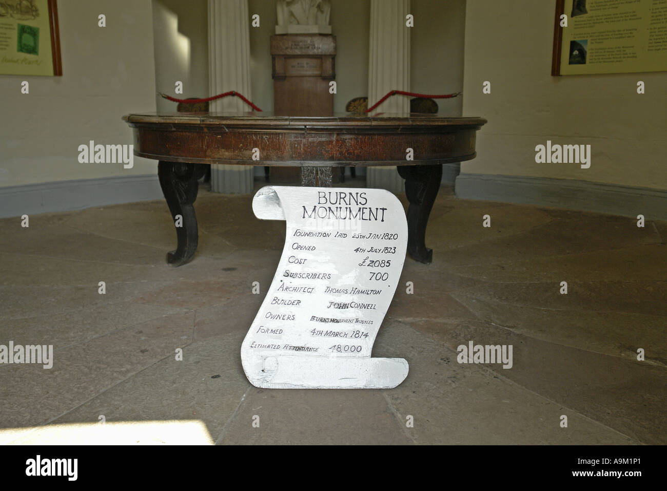 L'intérieur de Robert Burns Monument à la Burns National Heritage Park Alloway Ayr Ecosse Banque D'Images
