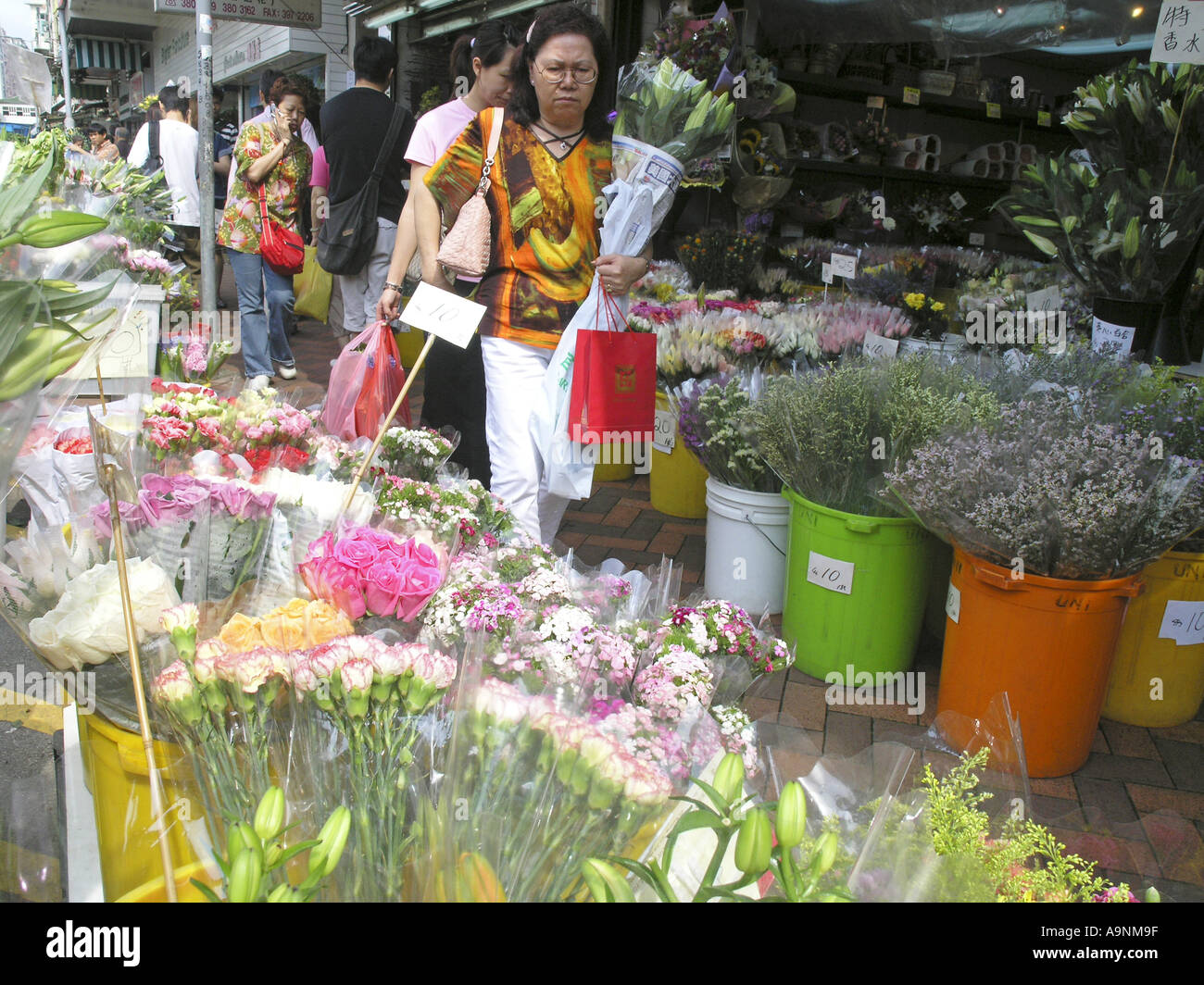 Chine Hong Kong Kowloon Mong Kok Flower Market Road Banque D'Images
