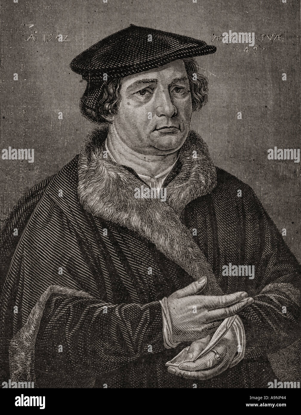 Martin Luther, 1483 - 1546. Professeur de théologie allemande, compositeur, prêtre, moine. Banque D'Images