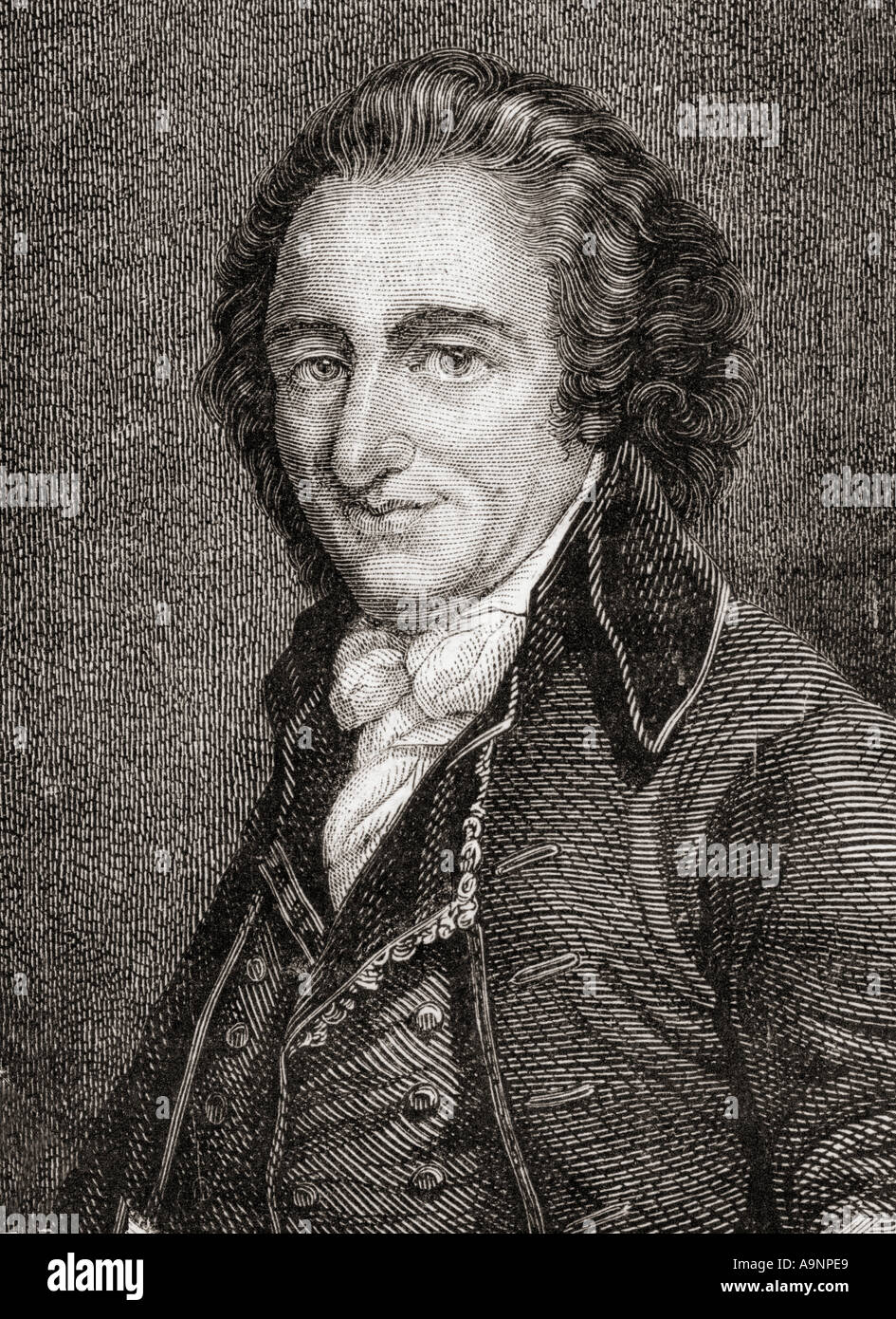 Thomas Paine,1737-1809. L'écrivain américain d'origine anglaise et politique pamphlétaire et un père fondateur des États-Unis. Banque D'Images