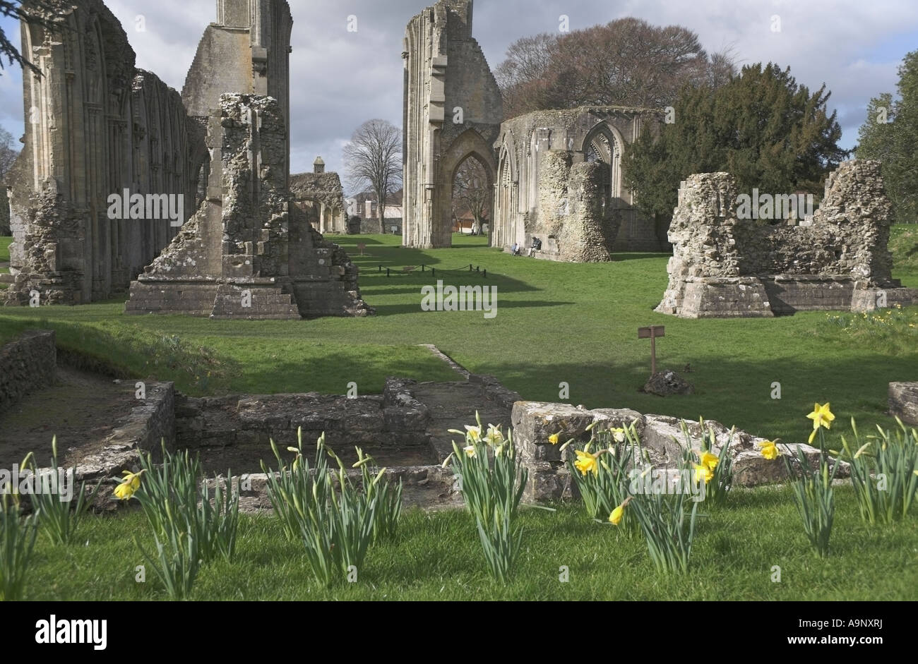 Glastonbury Abbey Somerset Banque D'Images