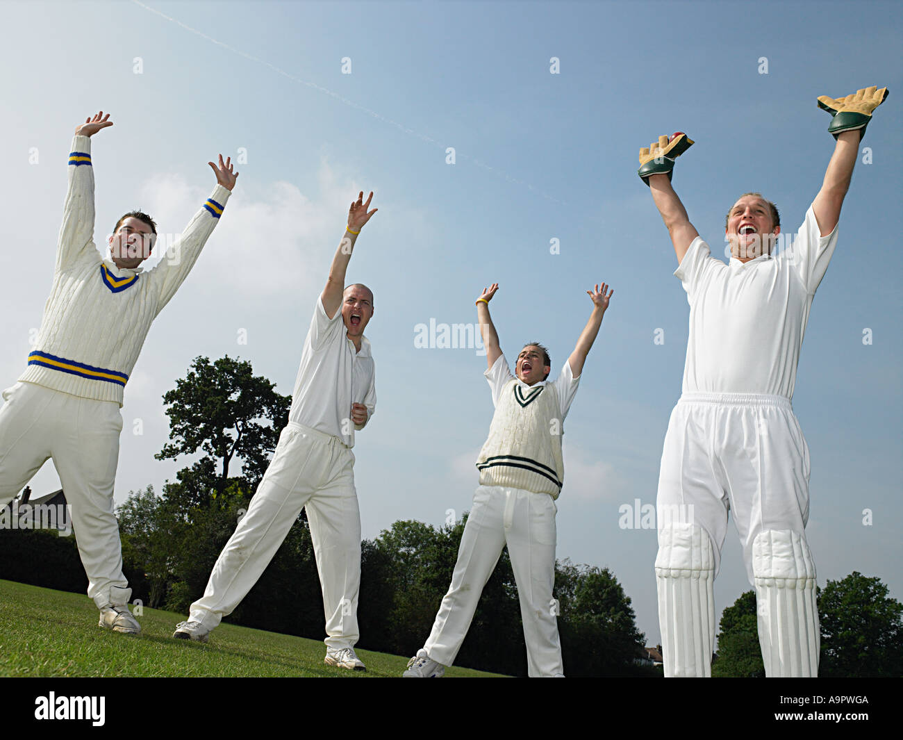 Joueurs de cricket Banque D'Images