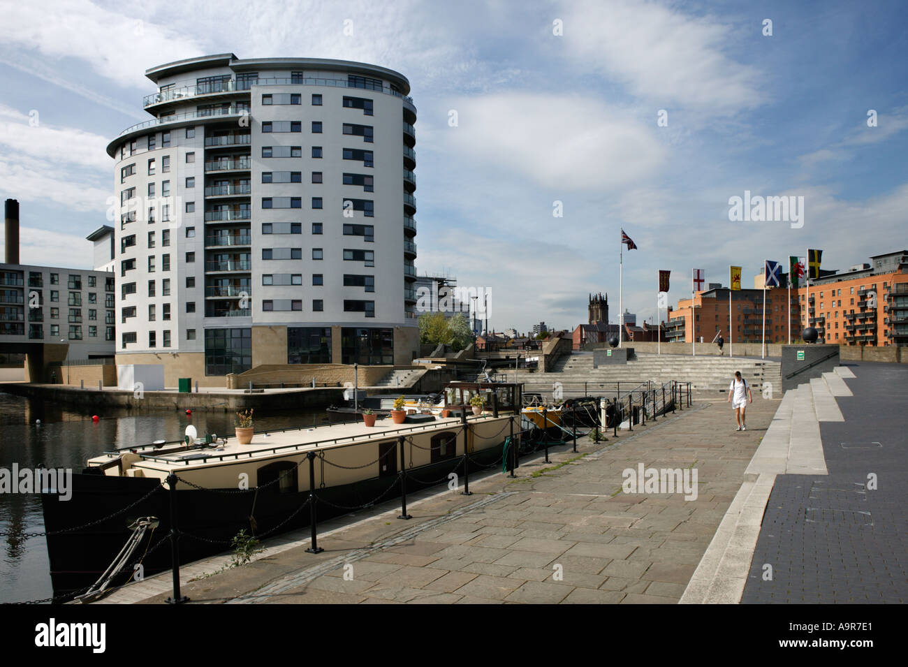 Appartement de luxe CLARENCE DOCK DÉVELOPPEMENT LEEDS YORKSHIRE ANGLETERRE Banque D'Images