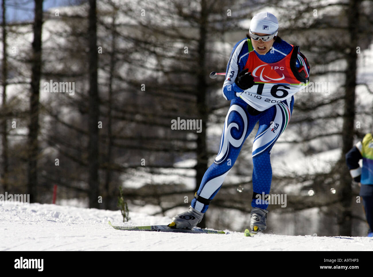 Pamela Novaglio de l'Italie participe à la Womens Ski de fond 5km debout Banque D'Images