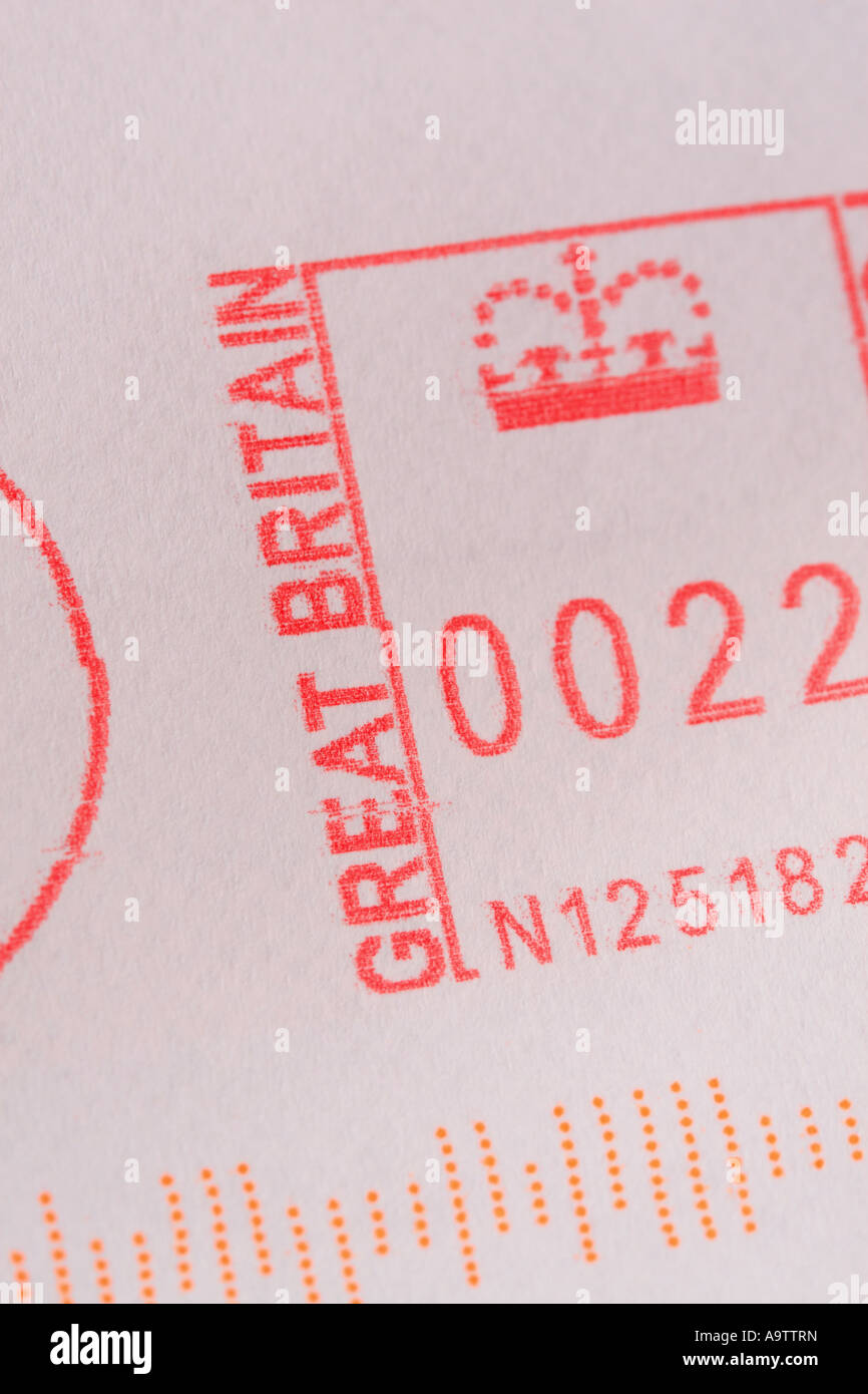 Lettre britannique frank post stamp Banque D'Images