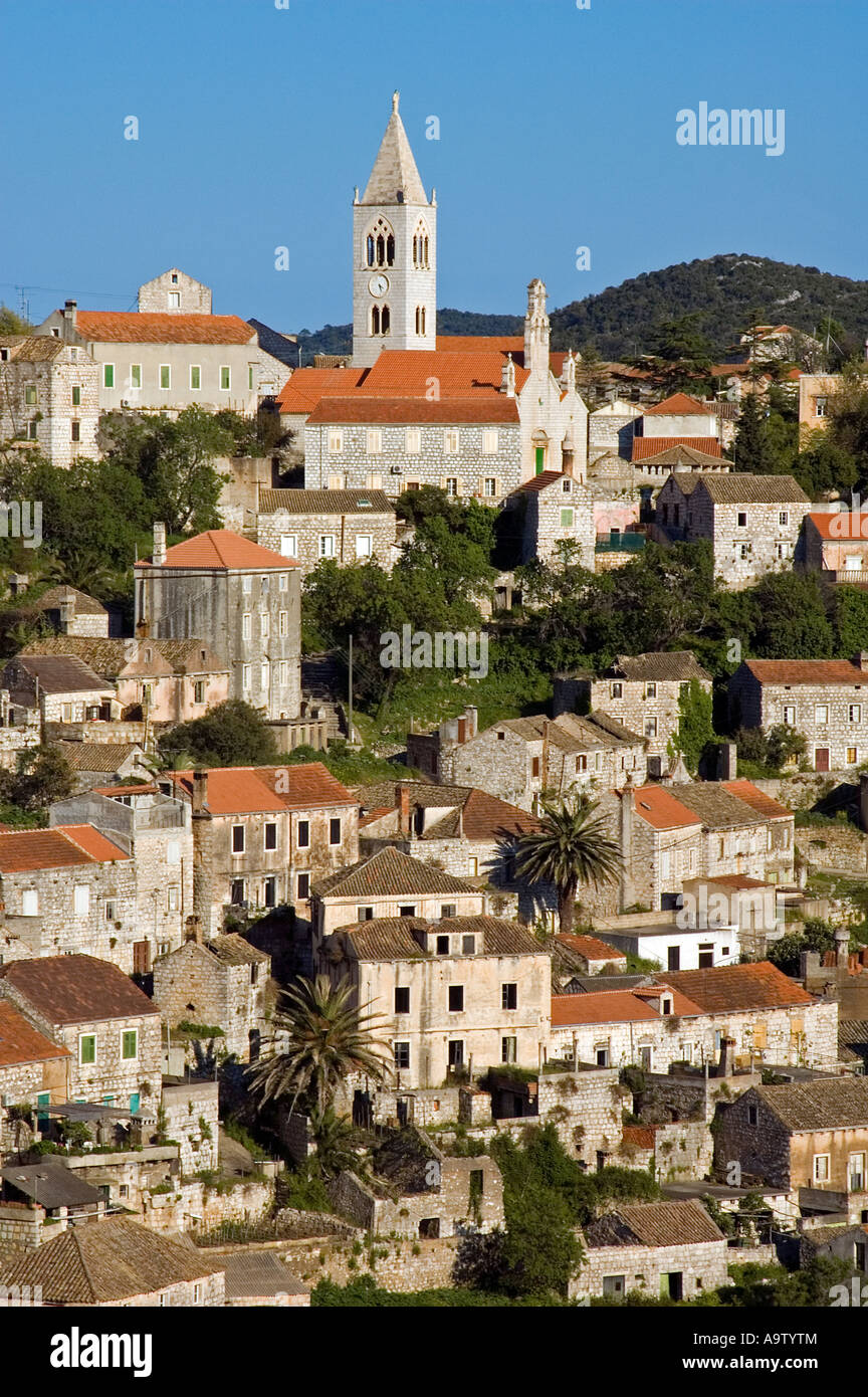 Ville historique, Lastovo Lastovo island la Dalmatie. Banque D'Images