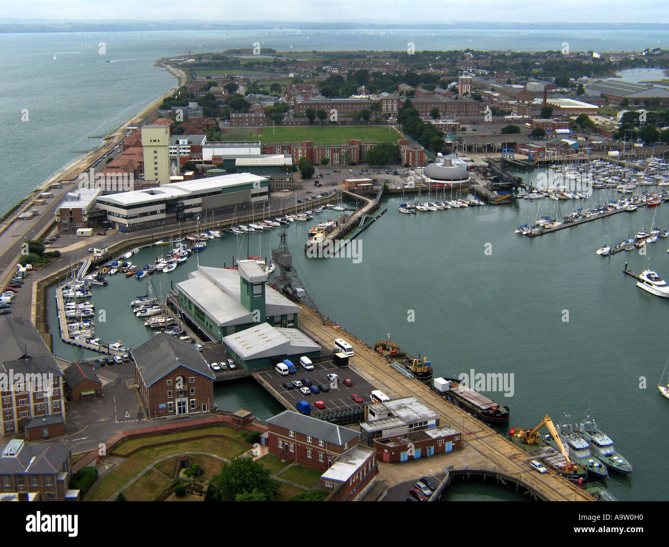 Vue aérienne de gosport port et camping-nichollson Banque D'Images