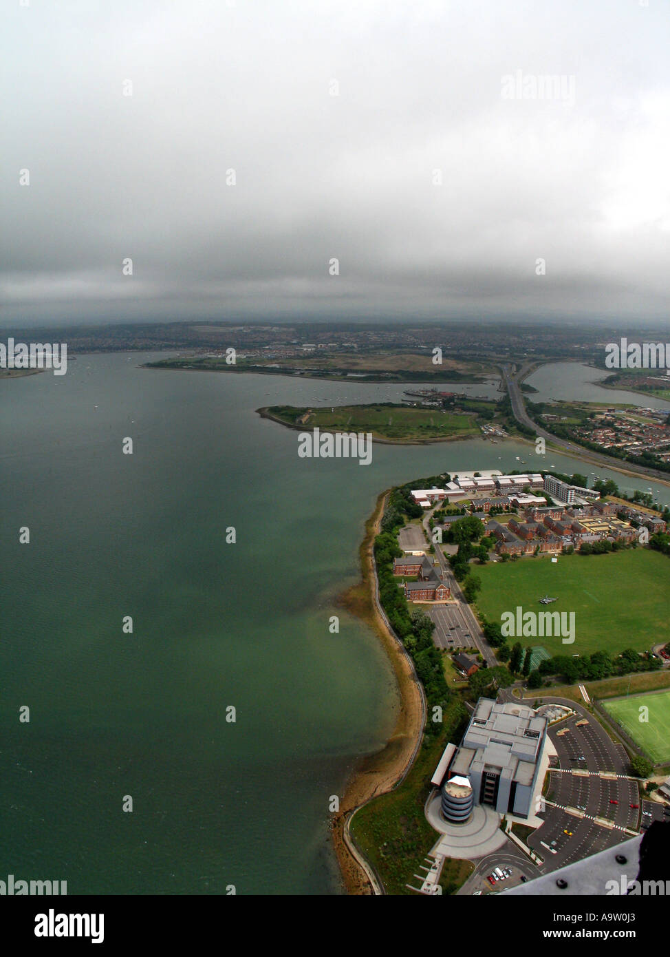 Vue aérienne de gosport et lee-sur-le-Solent. Banque D'Images
