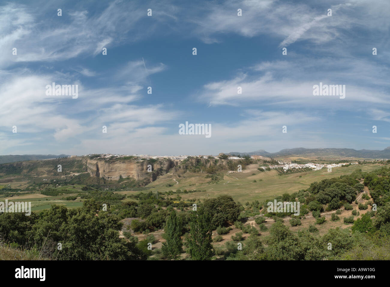 Vue panoramique de Ronda, Andalousie Banque D'Images