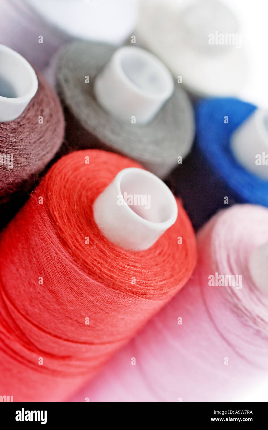 Bobines de coton de couleur Banque D'Images