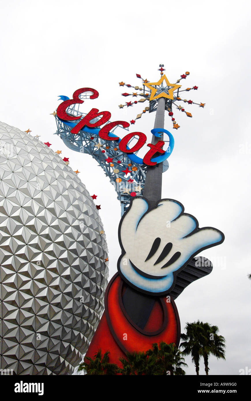 Vaisseau spatial Terre au Centre Epcot à Walt Disney World Orlando Floride FL le parc à thème Banque D'Images
