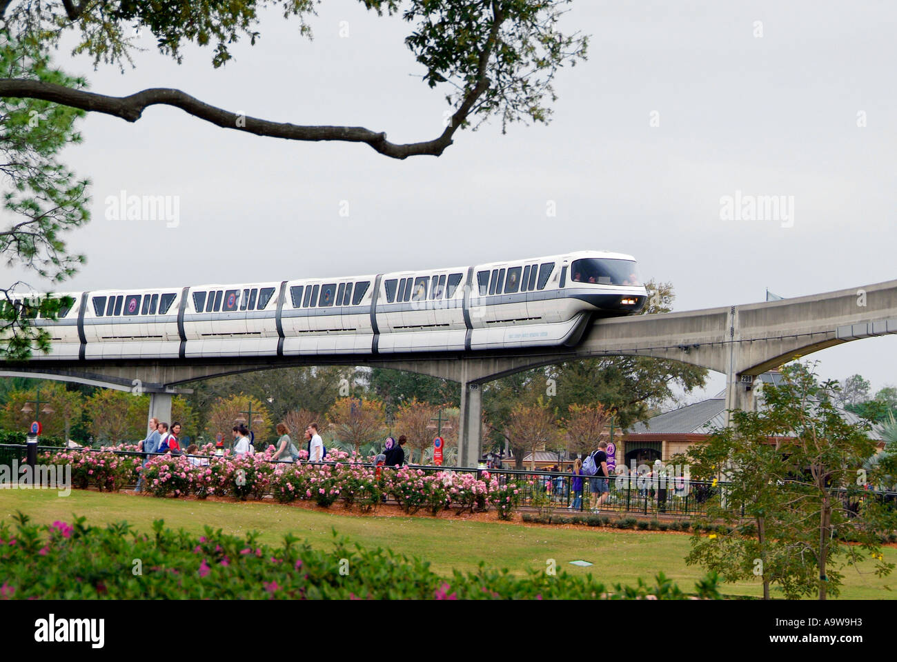 Service de transport Monorail au Centre Epcot à Walt Disney World Orlando Floride FL le parc à thème Banque D'Images