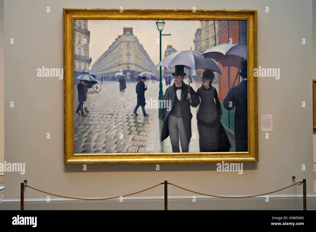 Les musées de Chicago, dans l'Illinois, Chicago Art Institute de Paris Rue Gustave Caillebotte intérieur jour pluvieux Banque D'Images