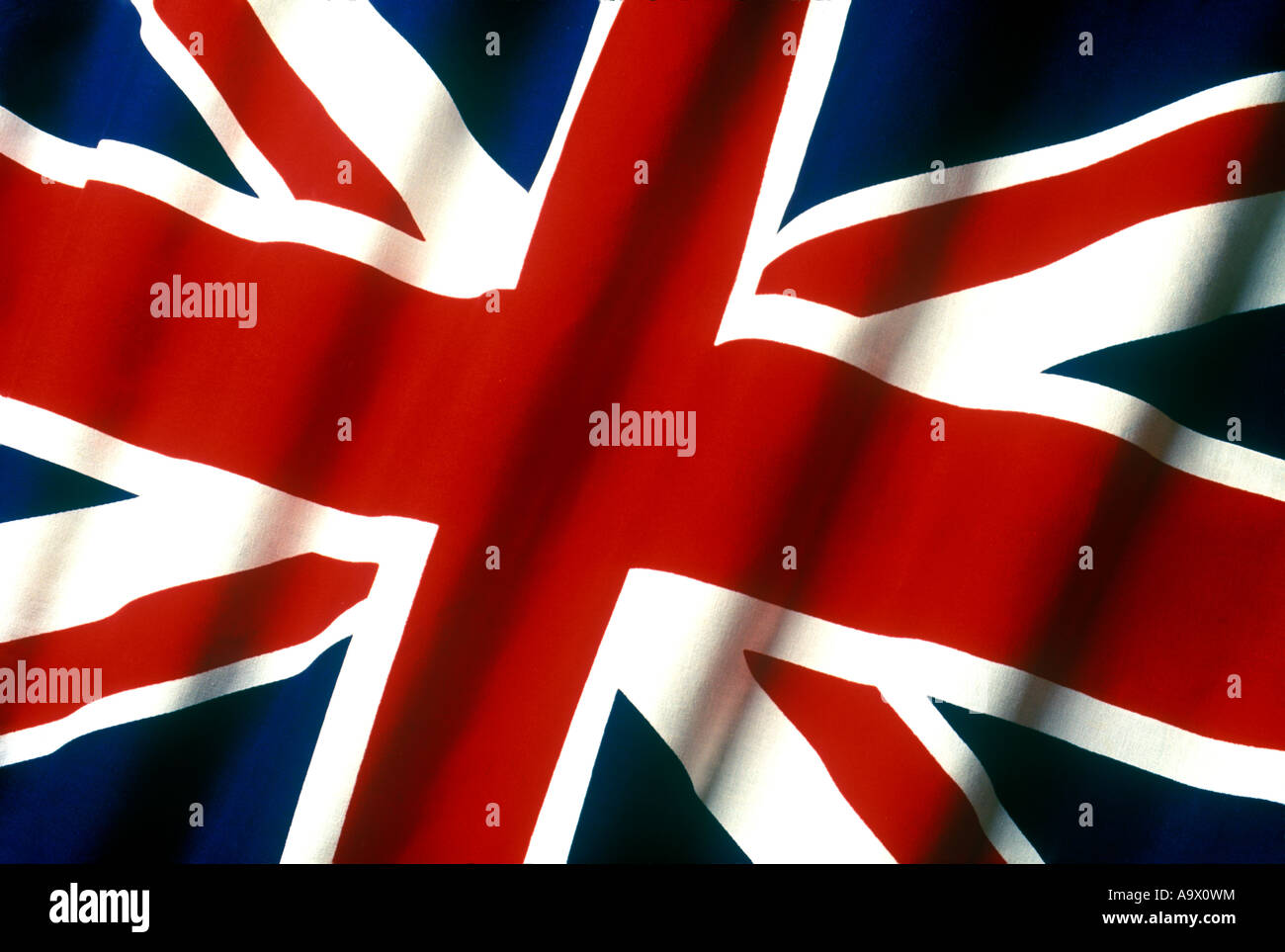 BRITISH UNION JACK FLAG FAIT DE COTON COUSU BUNTING Banque D'Images
