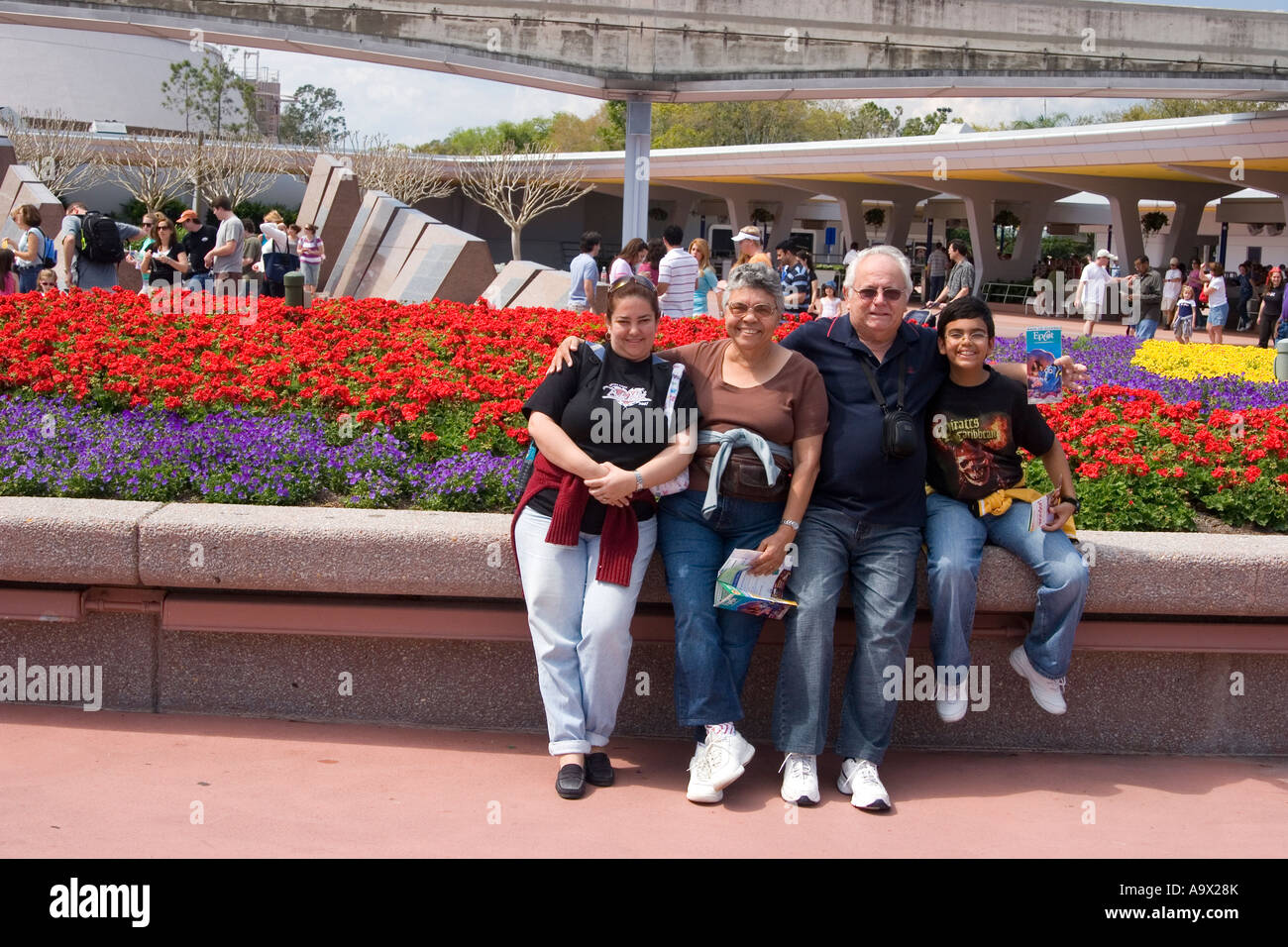 La famille de l'Amérique latine à l'Epcot Center Banque D'Images