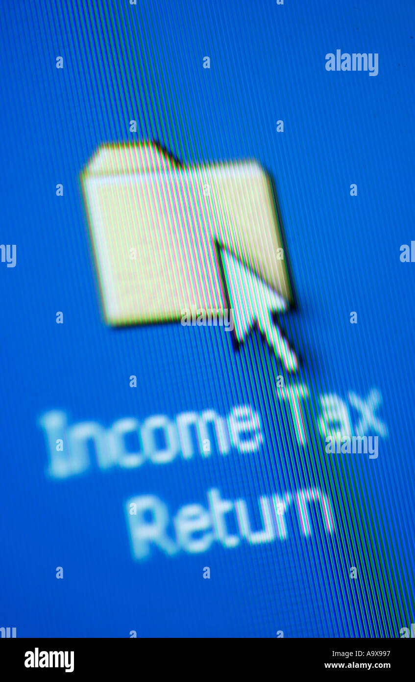 L'impôt sur le revenu en ligne dossier retour Banque D'Images