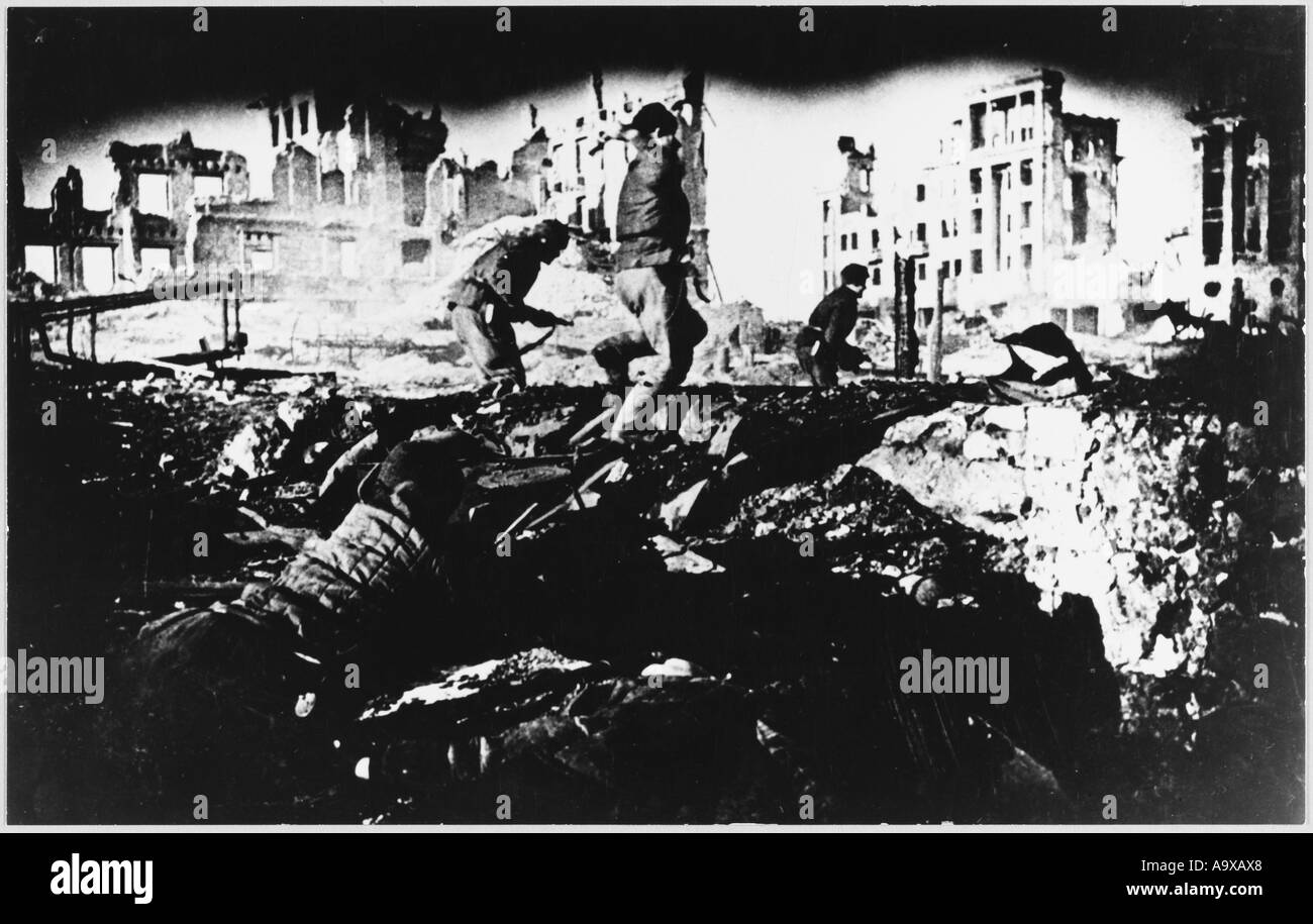 Combat de rue Stalingrad Banque D'Images