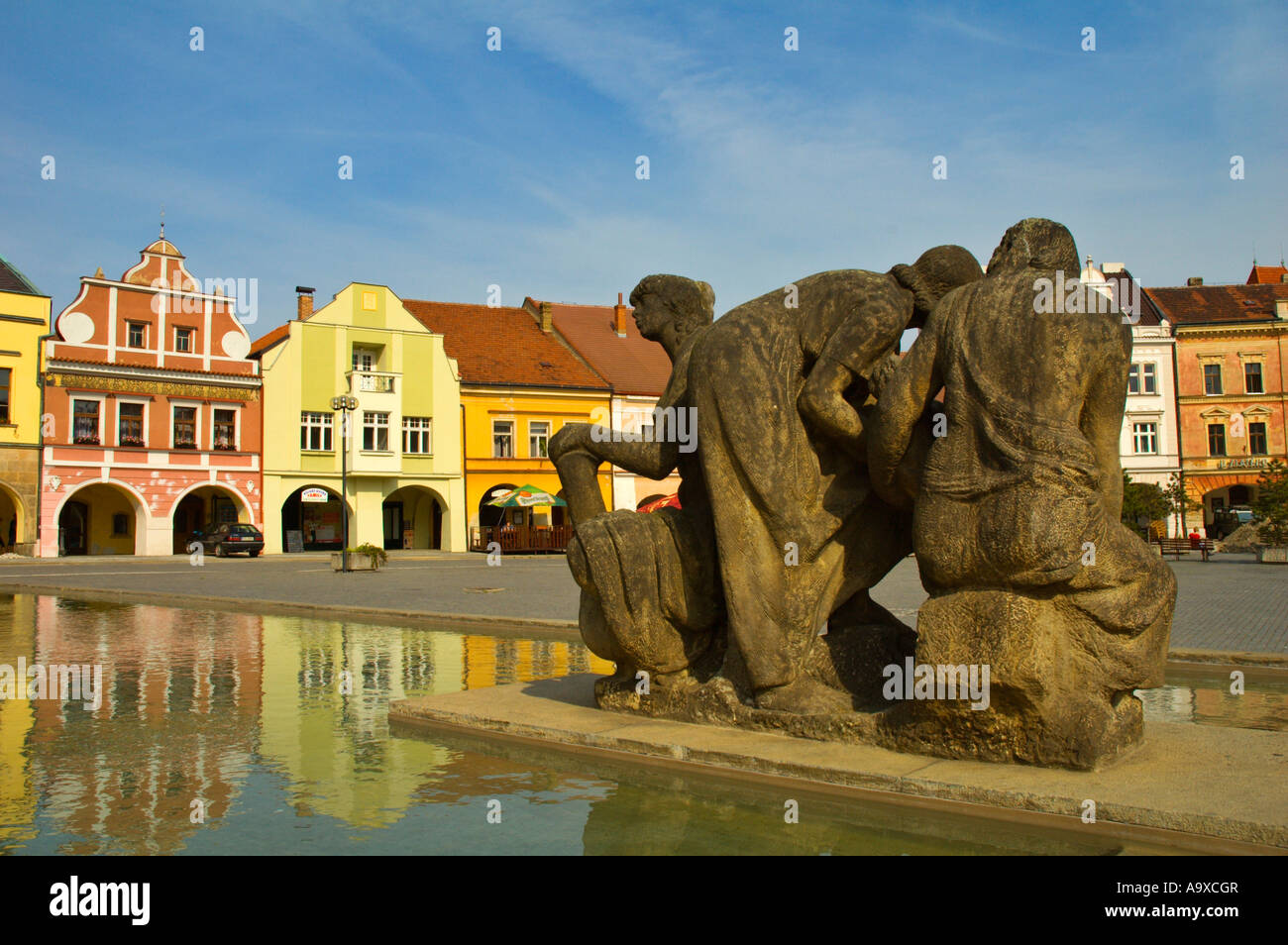 La place Namesti Miru Melnik République tchèque EU Banque D'Images